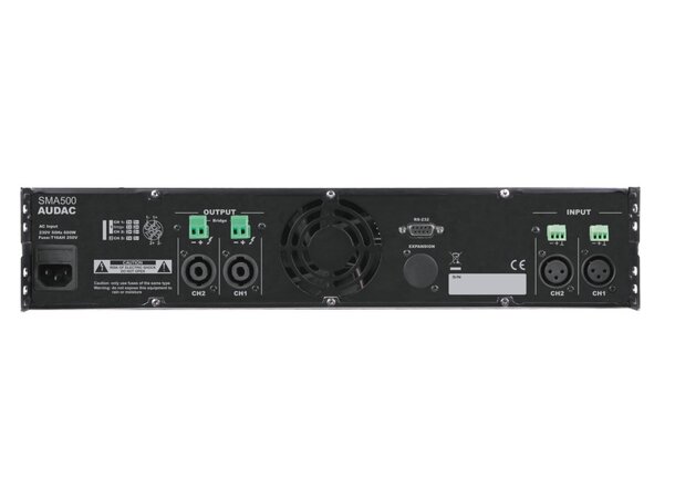 Audac SMA500 DSP-forsterker, 2x500W RMS, RS232 